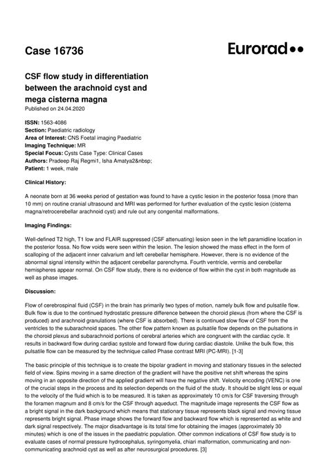 CSF flow study in differentiation between the .
